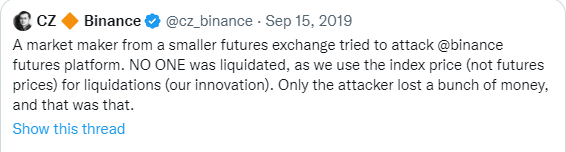CZ tweeting that SBF tried to exploit Binance of funds